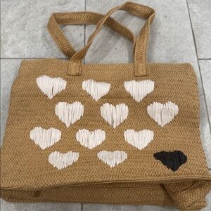 Urban Expressions Stylish Tan Heart Tote Bag